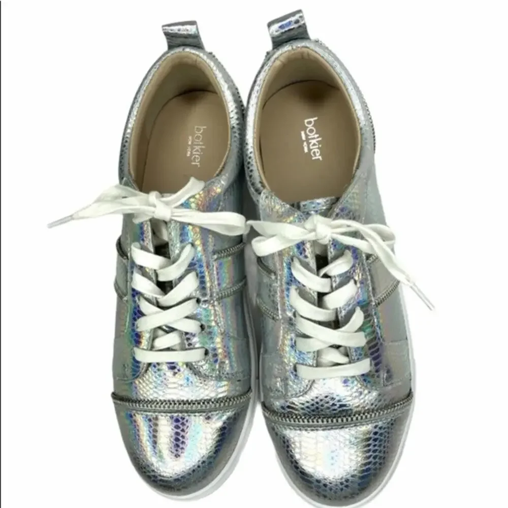 Botkier‎ Style Sneakers snake skin silver 9 NWT
